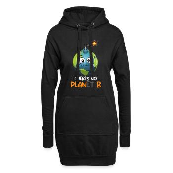 There is no Planet B Umweltschutz Mission Erde - Hoodie-Kleid - Schwarz - Vorne