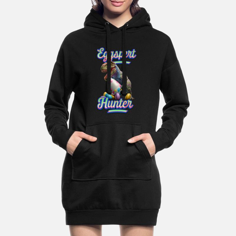 Eggspert Easter Eggs Hunter Easter Dinosaur Egg Sweat-shirt à capuche long Femme