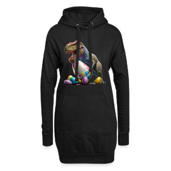 Lapin de Pâques Dino Oeuf de Pâques Oeufs de Pâques Ami de Pâques - Sweat-shirt à capuche long Femme - noir - Devant