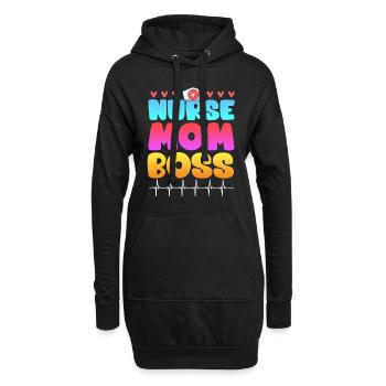 Infirmière Maman Boss Superviseure de la fête des mères - Sweat-shirt à capuche long Femme - noir - Devant
