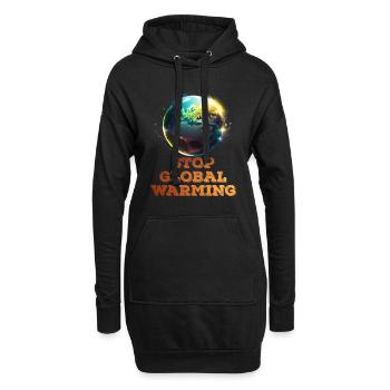 Erderwärmung Stop Rettet die Erde Klimaaktivist - Hoodie-Kleid - Schwarz - Vorne