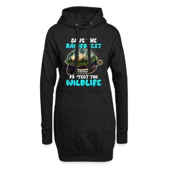 Sauvons la forêt tropicale Conservation de la faune - Sweat-shirt à capuche long Femme - noir - Devant