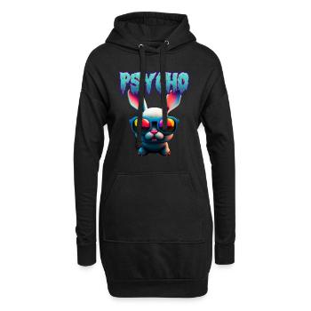 Psycho Hase Frohe Ostern Easter Bunny Cool - Hoodie-Kleid - Schwarz - Vorne