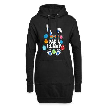 Papa Hase Osterhasen Dad Osterfreunde Daddy - Hoodie-Kleid - Schwarz - Vorne