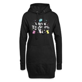 Pâques, nous observons les œufs pour les futurs parents - Sweat-shirt à capuche long Femme - noir - Devant
