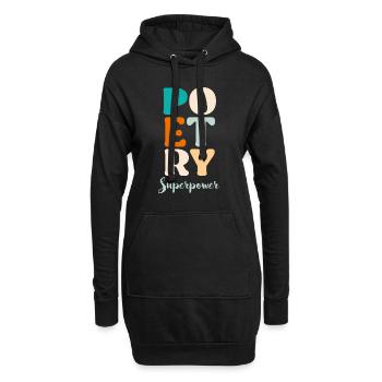 Poesie ist Therapie Gedichte Poeten Bücherliebe - Hoodie-Kleid - Schwarz - Vorne
