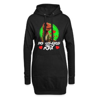 Schwangere Preggosaurus werdende Mütter Mamasaurus - Hoodie-Kleid - Schwarz - Vorne
