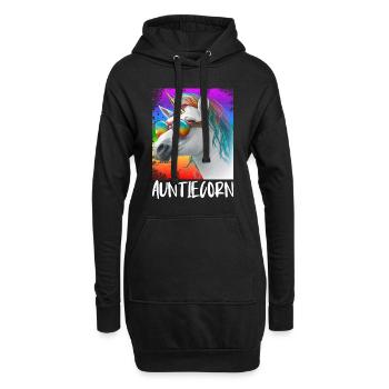 Tanticorn Einhorn Fan Muttertag Tanten Unicorn - Hoodie-Kleid - Schwarz - Vorne