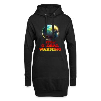 Erderwärmung Stop Rettet die Erde Klimaaktivist - Hoodie-Kleid - Schwarz - Vorne