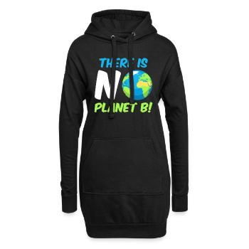 There is no Planet B Umweltschutz Mission Erde - Hoodie-Kleid - Schwarz - Vorne
