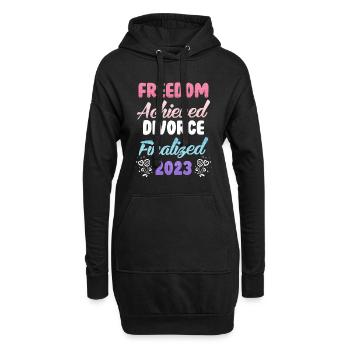 Divorce 2023 fête de divorce fraîchement divorcée - Sweat-shirt à capuche long Femme - noir - Devant
