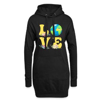 Save the Earth LOVE Mission Erde Umweltschutz - Hoodie-Kleid - Schwarz - Vorne