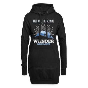Wanderer Nicht alle die wandern verlaufen sich - Hoodie-Kleid - Schwarz - Vorne