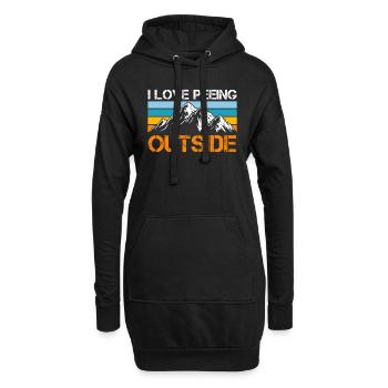 Bergsteiger lustig Peeing outside Naturburschen - Hoodie-Kleid - Schwarz - Vorne