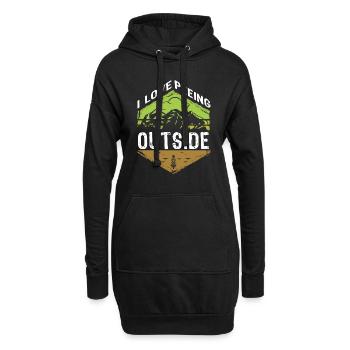 J’adore faire dehors randonneurs drôles de montagnes - Sweat-shirt à capuche long Femme - noir - Devant