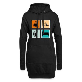 Bergfan Kaffeelover Bierfan Summit Wanderer - Sweat-shirt à capuche long Femme - noir - Devant