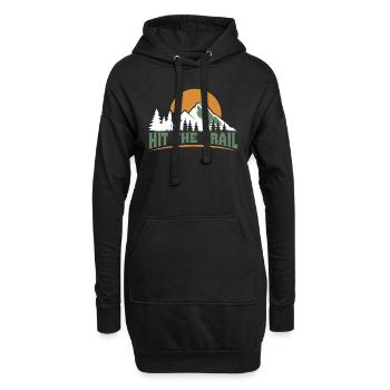 Les alpinistes partent du sentier Randonnée en montagne - Sweat-shirt à capuche long Femme - noir - Devant