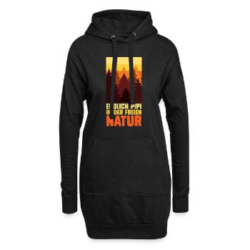 Bergsteiger lustig Peeing outside Naturburschen - Hoodie-Kleid - Schwarz - Vorne
