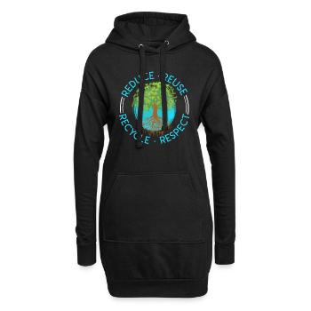 Umweltschützer Rettet die Erde Umweltliebe - Hoodie-Kleid - Schwarz - Vorne