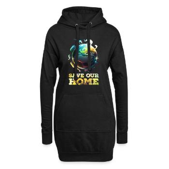 Save our home Planet Rettet die Erde Naturschutz - Hoodie-Kleid - Schwarz - Vorne