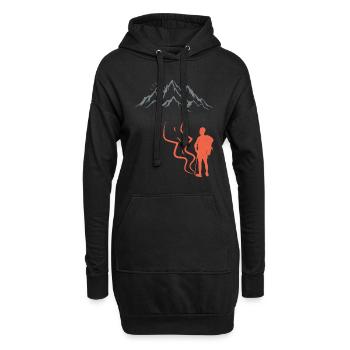 klettern Bergsteiger Wanderer Summit - Hoodie-Kleid - Schwarz - Vorne