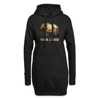 Umweltschutz Earth Day bedrohte Arten Mission Erde - Hoodie-Kleid - Schwarz - Vorne