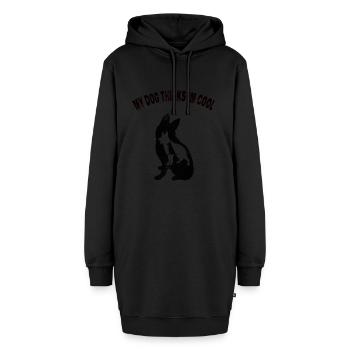 Mein Hund findet mich cool Funny Pet T-Shirt - Hoodie-Kleid - Schwarz - Vorne - AI Model Female 172 light (172cm)