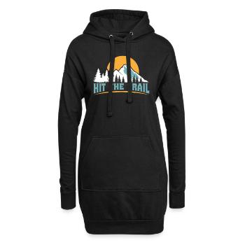 Un alpiniste sentier s’est lancé dans les montagnes - Sweat-shirt à capuche long Femme - noir - Devant