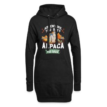 Alpaca my Bags Wandern lustig Bergfan Wanderer - Hoodie-Kleid - Schwarz - Vorne