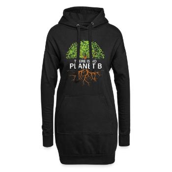 There is no Planet B Umweltschutz Artenschutz - Hoodie-Kleid - Schwarz - Vorne