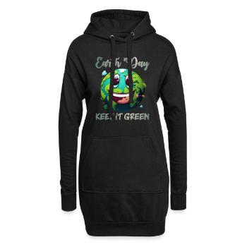 Gardez-le vert Sauvez la Terre Amour environnemental - Sweat-shirt à capuche long Femme - noir - Devant