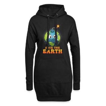 Save the Earth LOVE Mission Erde Umweltschutz - Hoodie-Kleid - Schwarz - Vorne