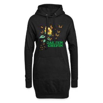Garten Chefin Sonnenblumen Gartenfreundin Blumen - Hoodie-Kleid - Schwarz - Vorne