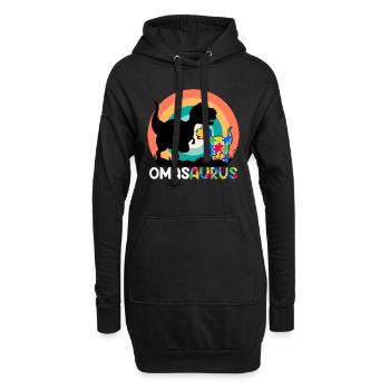 Omasaurus Muttertag Grandma Mama Tag Oma - Hoodie-Kleid - Schwarz - Vorne