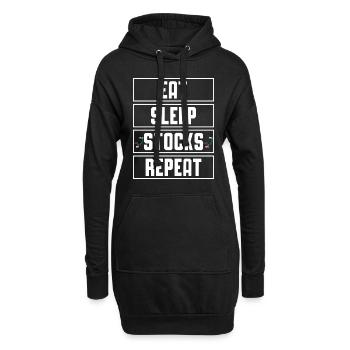 Eat Sleep Stocks repeat Trader Trading - Hoodie-Kleid - Schwarz - Vorne