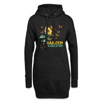 Garten Chefin Sonnenblumen Gartenfreundin Blumen - Hoodie-Kleid - Schwarz - Vorne