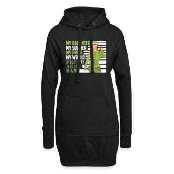 Fier père soldat de l’armée fille Patriot - Sweat-shirt à capuche long Femme - noir - Devant