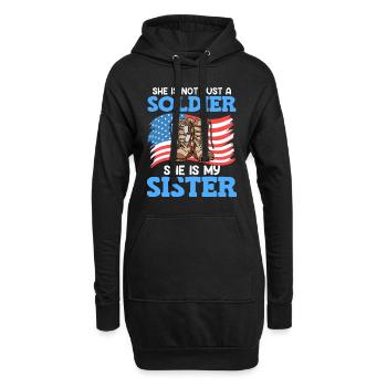 Stolzer Bruder Air Force Soldat Army Fan - Hoodie-Kleid - Schwarz - Vorne