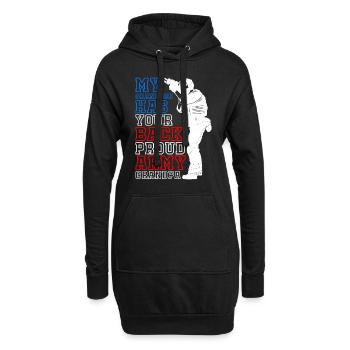 Grandma Militär Fan Soldaten stolze Oma Amerika - Hoodie-Kleid - Schwarz - Vorne