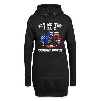 Soldats Soeur Stars and Stripes Bottes Militaire - Sweat-shirt à capuche long Femme - noir - Devant