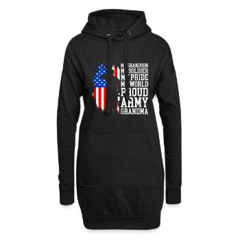 Proud Granny USA Soldiers America Military Patriots - Sweat-shirt à capuche long Femme - noir - Devant