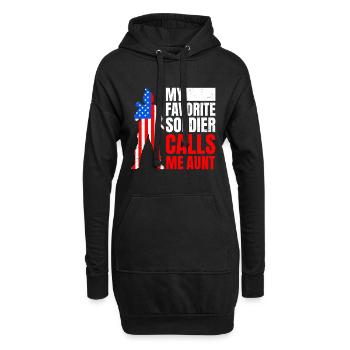Soldats Tantes Fan militaire Amérique Patriotes - Sweat-shirt à capuche long Femme - noir - Devant