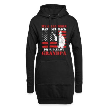 Stolzer Opa Soldaten Enkel Army Fan Amerika - Hoodie-Kleid - Schwarz - Vorne