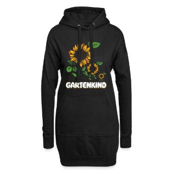 Gartenkind Sonnenblumen Gartenliebhaberin - Hoodie-Kleid - Schwarz - Vorne