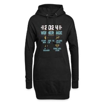 Vorhersage 2024 bald Vater Babyparty 2024 - Hoodie-Kleid - Schwarz - Vorne
