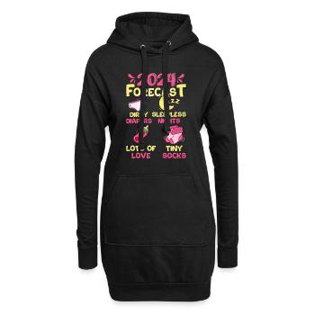 Vorhersage 2024 werdende Mama 2024 bald Papa 2024 - Hoodie-Kleid - Schwarz - Vorne