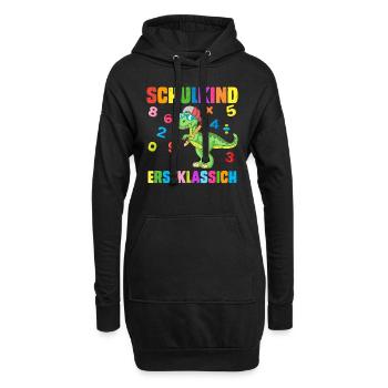 Schulkind Erstklassich Dinosaurier 1. Klasse Kind - Hoodie-Kleid - Schwarz - Vorne