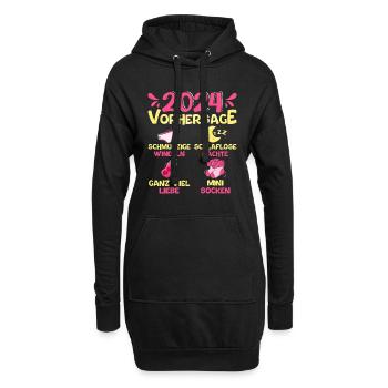 Baby Vorhersage 2024 werdende Mutter 2024 - Hoodie-Kleid - Schwarz - Vorne