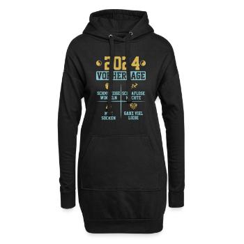 Vorhersage werdende Mama 2024 Baby bald Papa - Hoodie-Kleid - Schwarz - Vorne