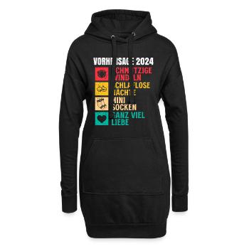 Vorhersage werdende Mama 2024 Baby bald Papa - Hoodie-Kleid - Schwarz - Vorne